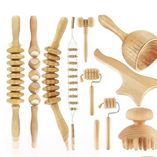 8-Piece Wooden Facial and Body Massage Tool Set