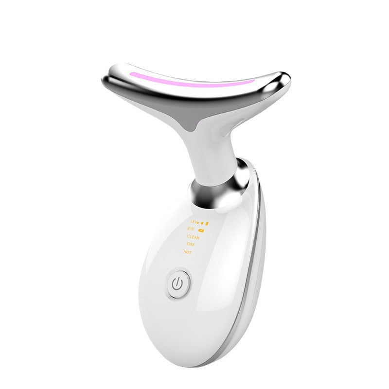 White neck and face massager, front view
