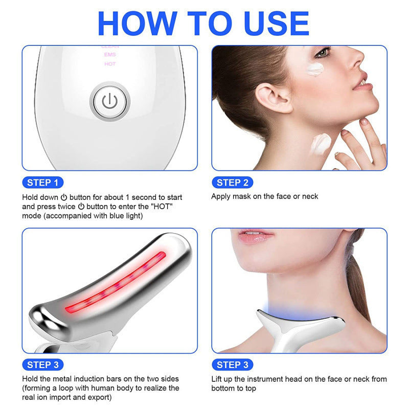 How to use the neck and face massager in four steps